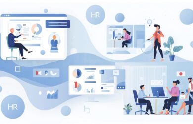HRMS software dashboard showing HR automation and workforce tracking