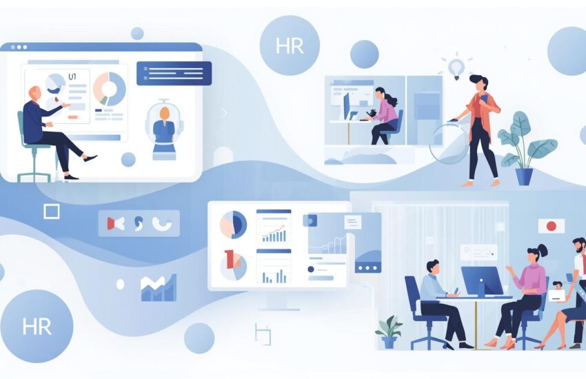 HRMS software dashboard showing HR automation and workforce tracking