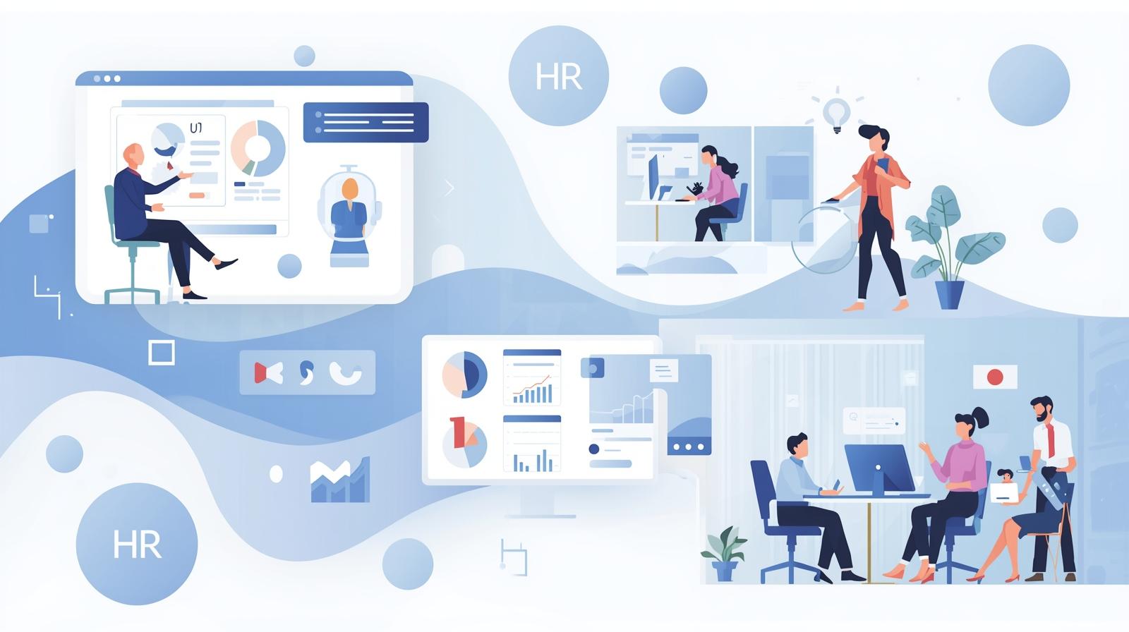 HRMS software dashboard showing HR automation and workforce tracking