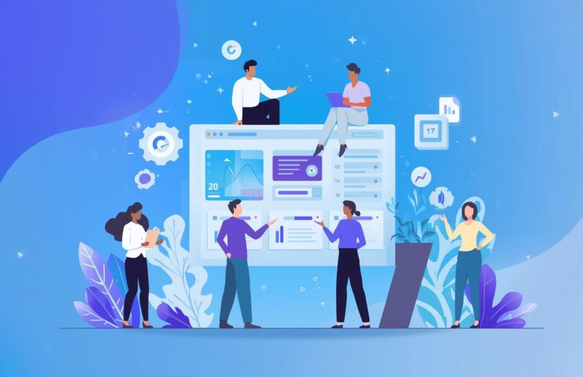 Team collaboration dashboard in project management software