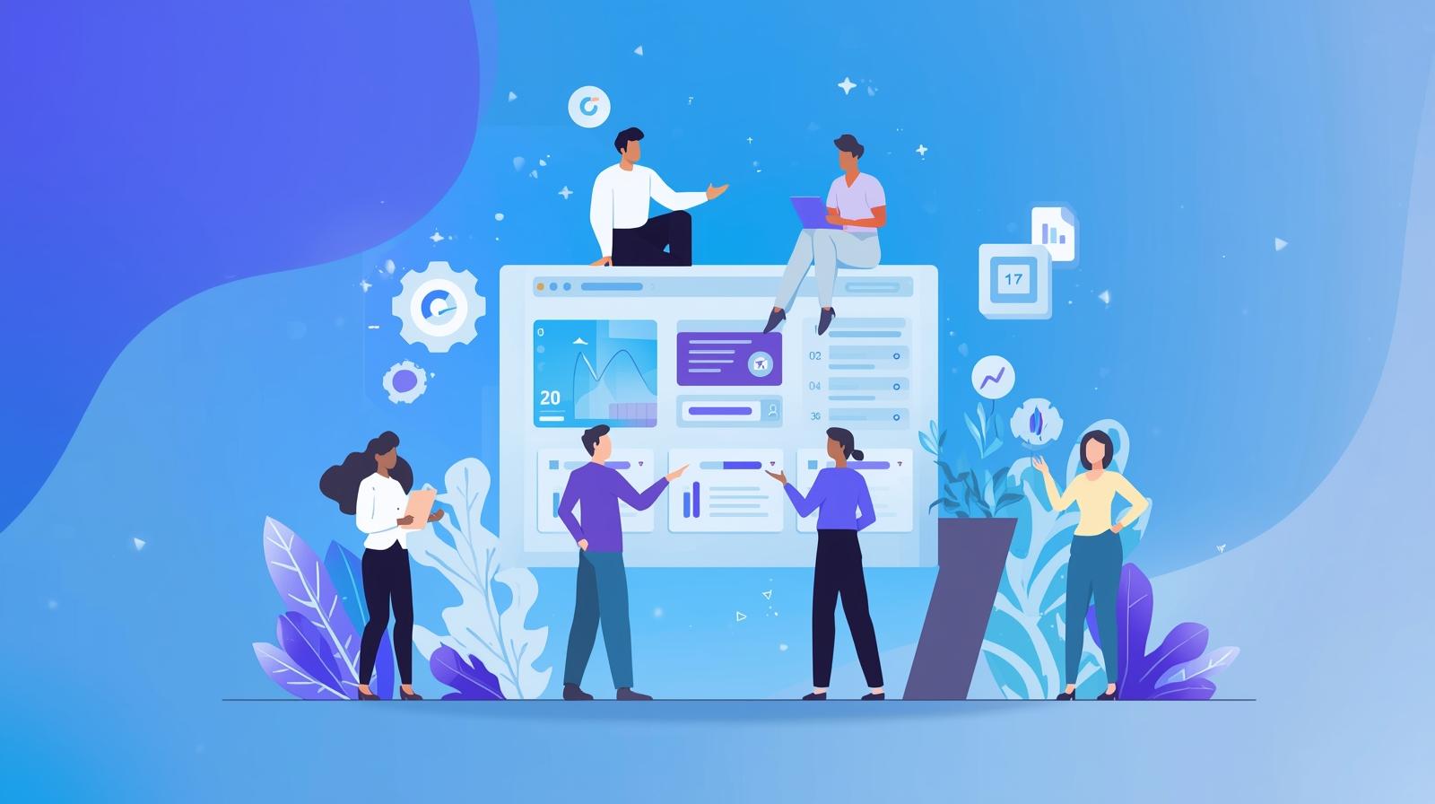 Team collaboration dashboard in project management software