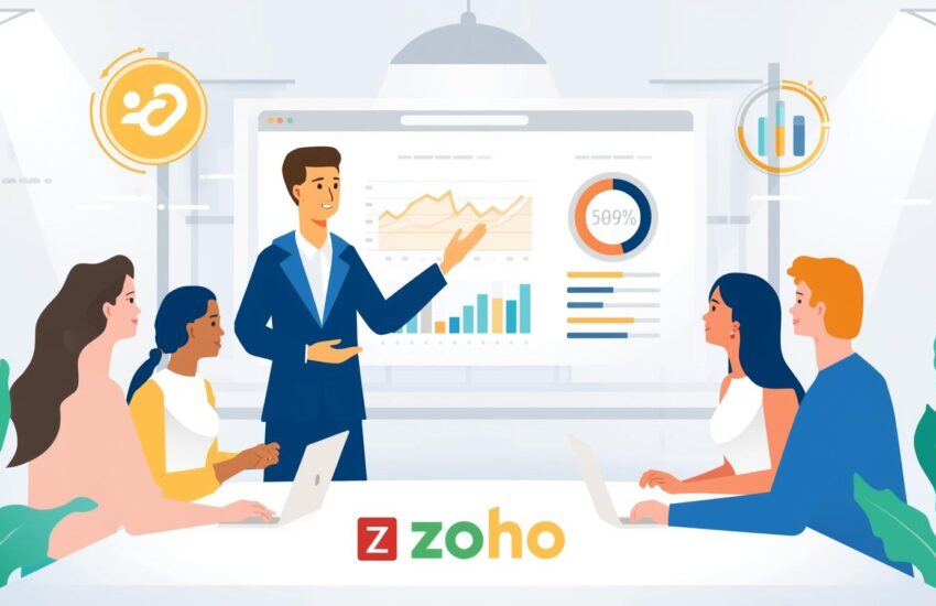 Zoho Analytics Services dashboard designed by a certified Zoho Analytics partner showing BI insights, charts, and KPIs for data-driven decisions